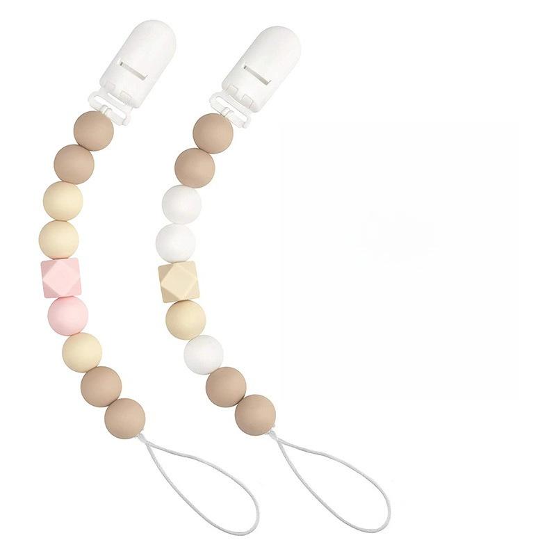 2pcs Colorful Silicone Beaded DIY Craft Kit: Key Bag Chain, Necklace Lanyard Jewelry Making Accessories for Christmas Gift