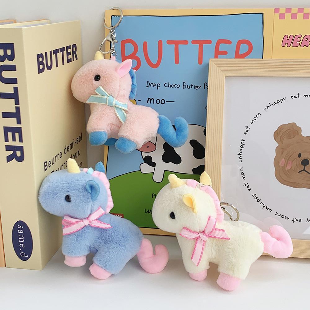 Adorable Unicorn Plush Toy Soft Short Plush With Cute Bow Wedding Favors And Keychains