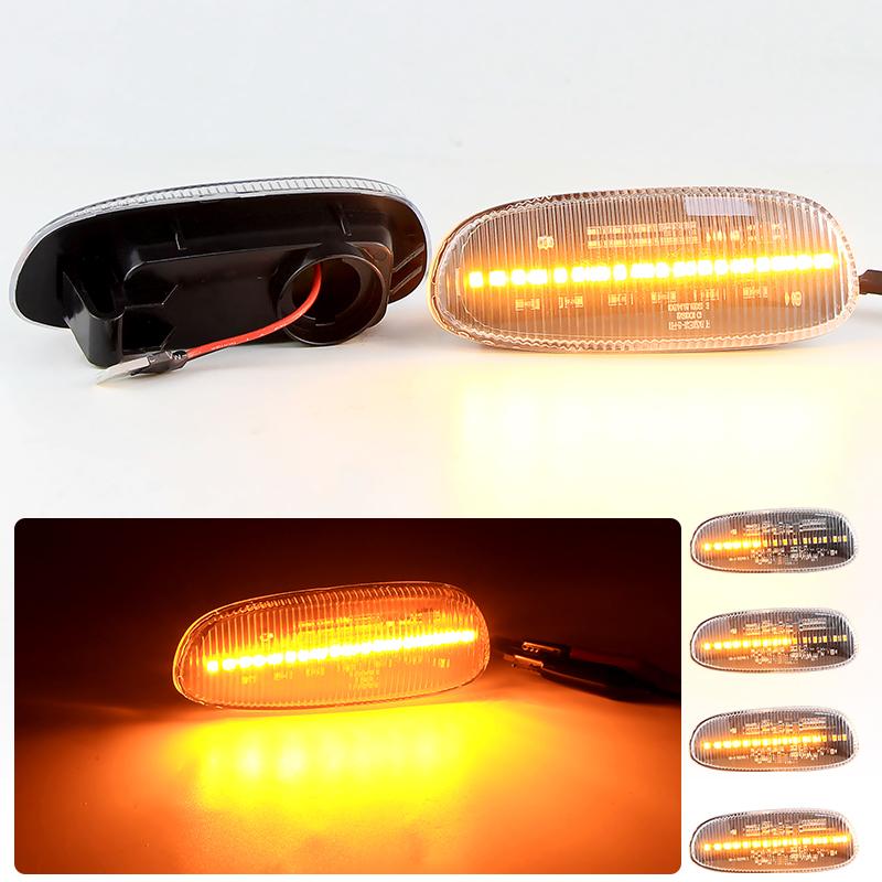 2pcs Dynamic LED Turn Signal Lamp For Subaru Impreza 1993-2001 Amber Turn Signal Lights DC12V T10-Plug OEM#:84401FA050 84401FA04