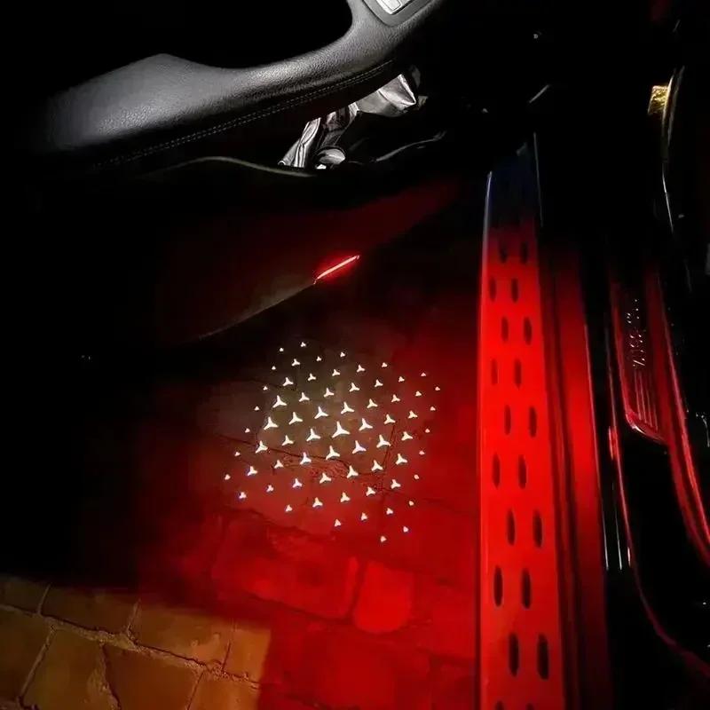 Car Sticker For Benz AMG 2pcs LED Car Doo Projection Welcome Lamp logo light For Mercedes Benz  Maybach S Class W221 W222 W223 S