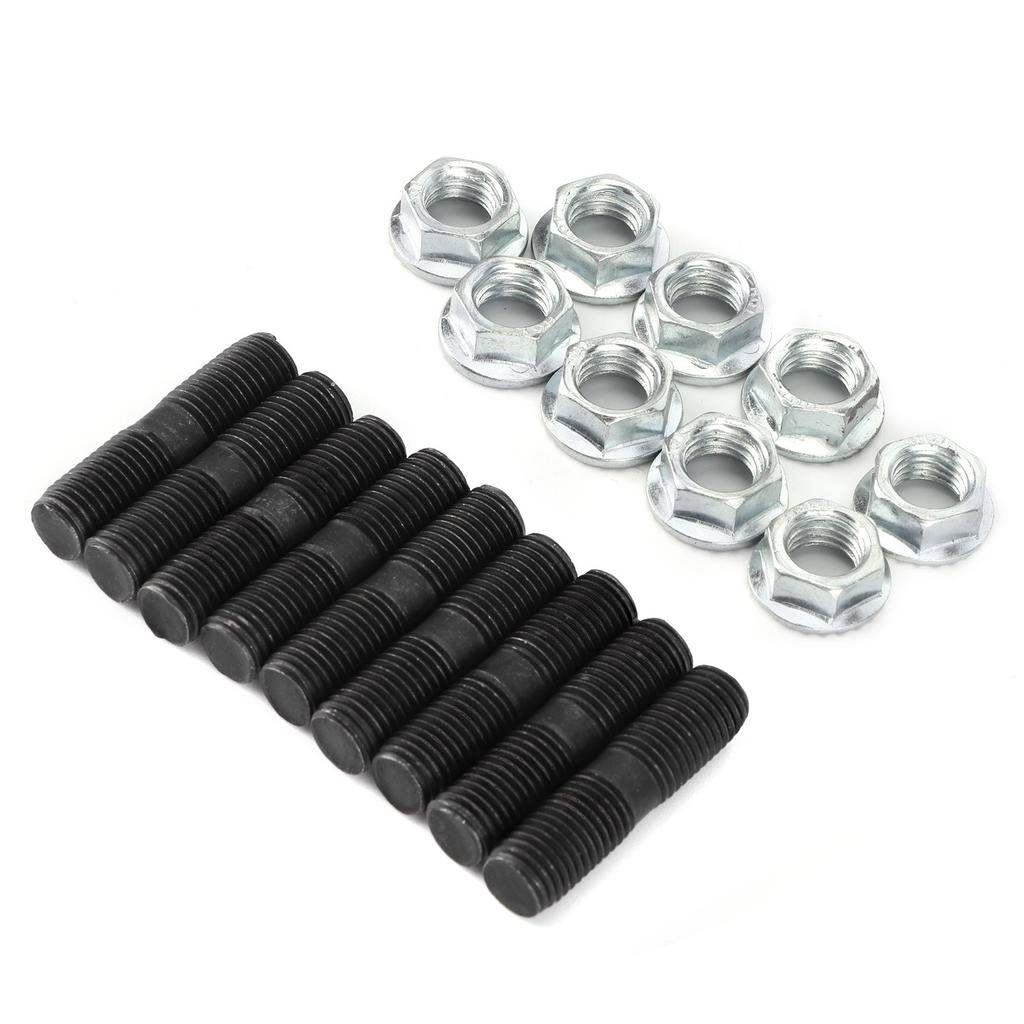 9Pcs M10x1.25 Turbo Studs Lock Nuts Kit Car Vehicle Accessory Fit for Mitsubishi