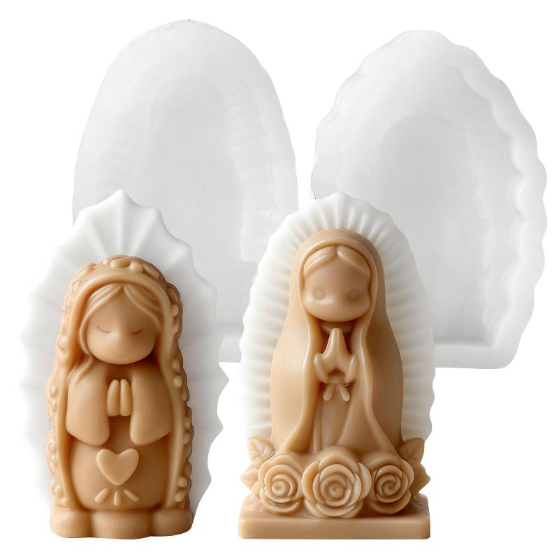 Praying Girl Angel Silicone Mold Diy Candle Scented Wax Plaster Ornament Mould Handmade Crafts Home Decoration Mold