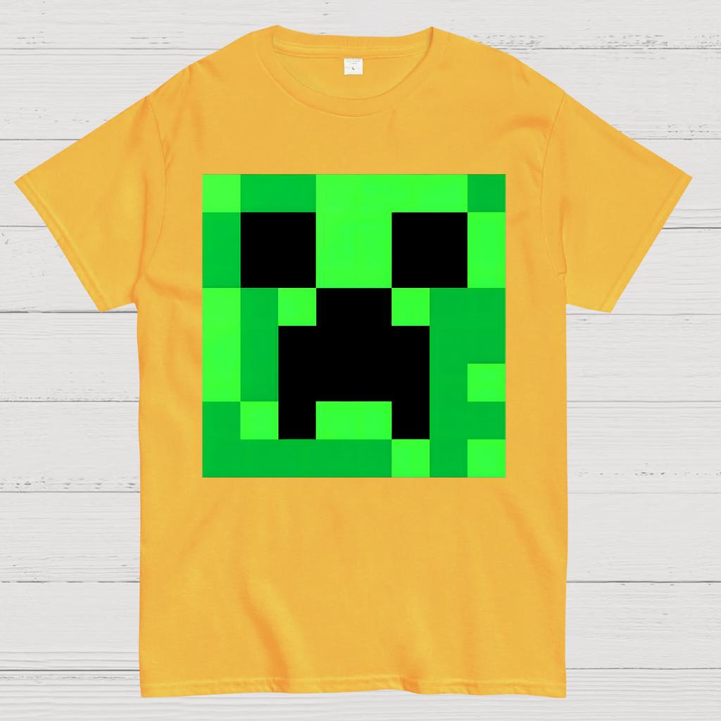 Minecraft Creeper Big Face Unisex 100% Cotton Summer Casual Cool Loose T-Shirt