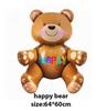 Love Heart Bear Foil Balloons Happy Birthday Valentine’s Day Party Decor Air Helium Globos Wedding Decorations Kids Toys Balloon