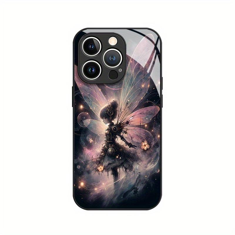 Sternen-Schmetterlingsmuster Glas Handyhülle Geeignet für iPhone 17 16 15 14 13 12 11 Pro/Max/Plus Sturzfest und Stoßfest