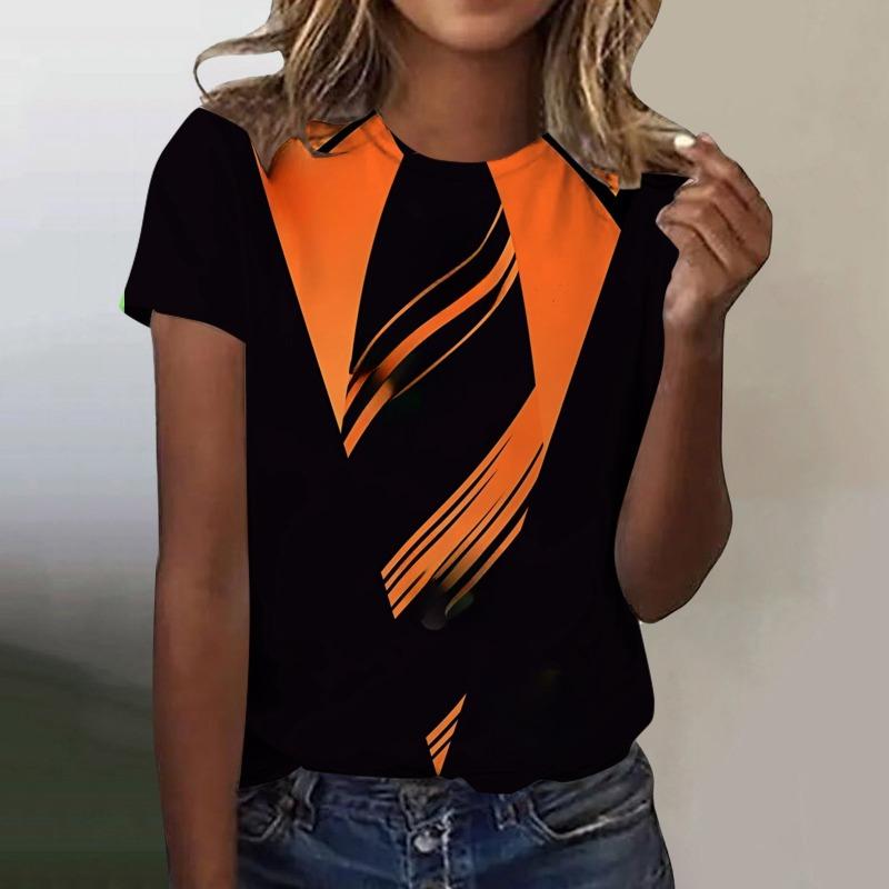 Women's T-Shirts Summer Clothing 3D Printing O-Neck Short Sleeve Tops Streetwear Oversized Apparel Loose Ladies Tees