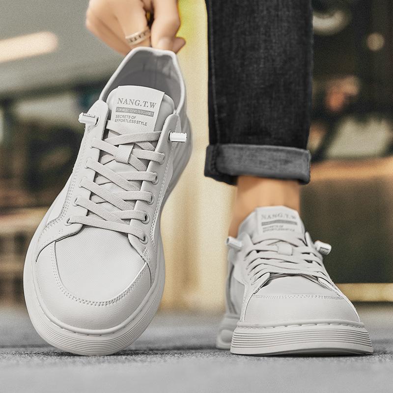 Men's Lazy Casual Shoes with One Foot, Light Soft Sole, Comfortable Cushioning White Shoes, Outdoor Skateboard Shoes