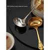 304 Stainless Steel Spoon with Embossed Handle, Gold-Colored Spoon, Kitchen Household Porridge Spoon, Commercial Restaurant Ramen Spoon