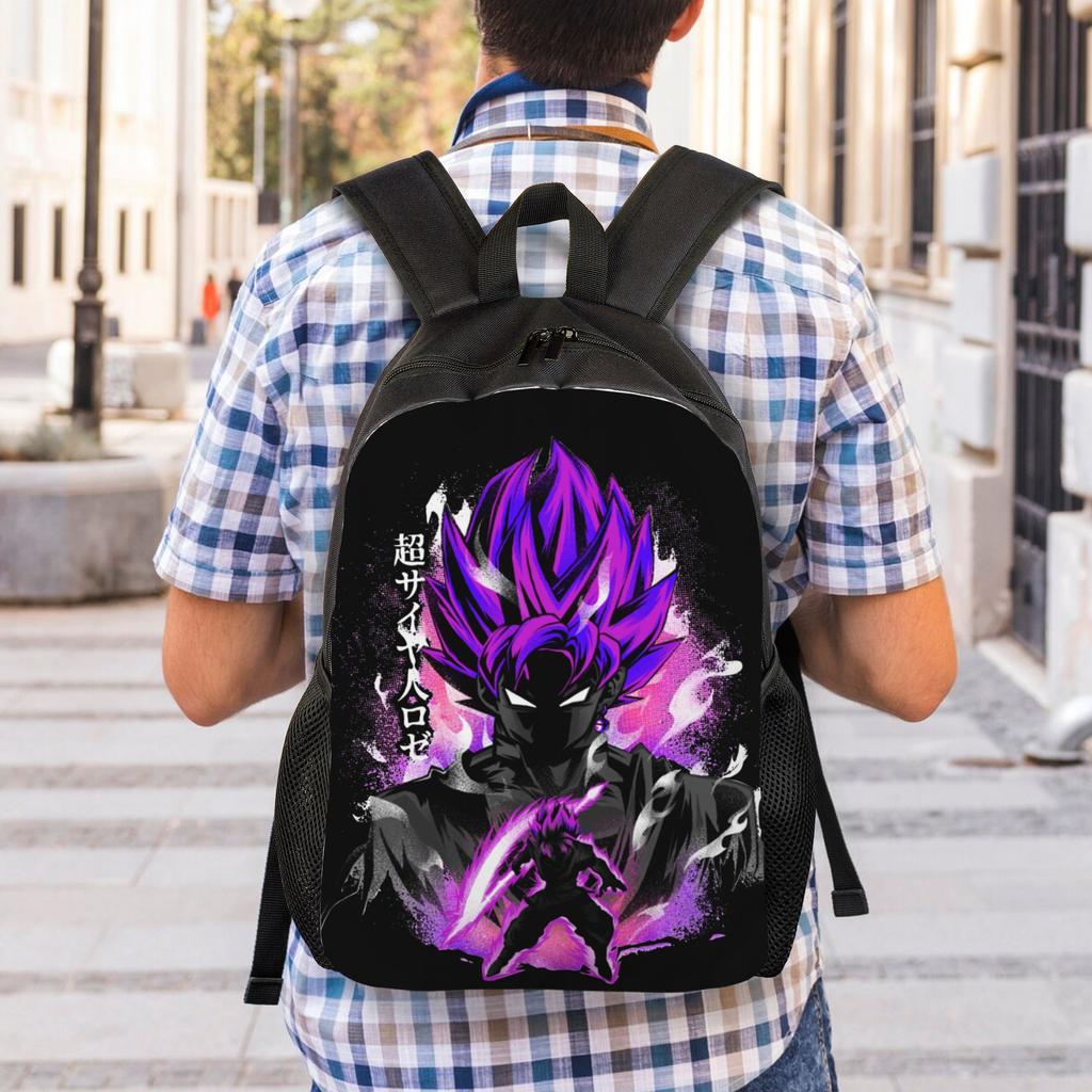 Goku Super Rose Power Backpack for Men Women Fashion Student Business Daypack Dragon Ball Anime Laptop Computer Shoulder Bag