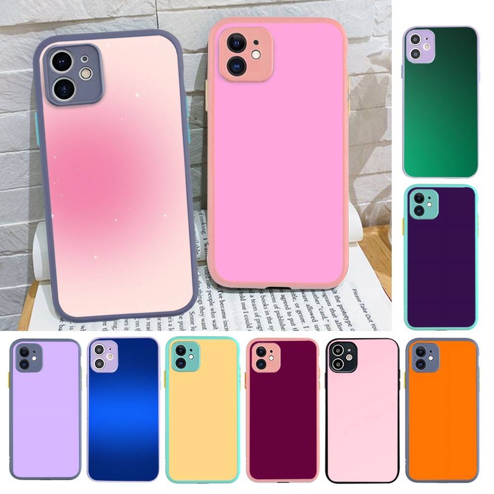 Popular Classic Solid Color For IPhone 11 12 13 14 15 16 Pro Max Plus Matte Translucent Phone Cover