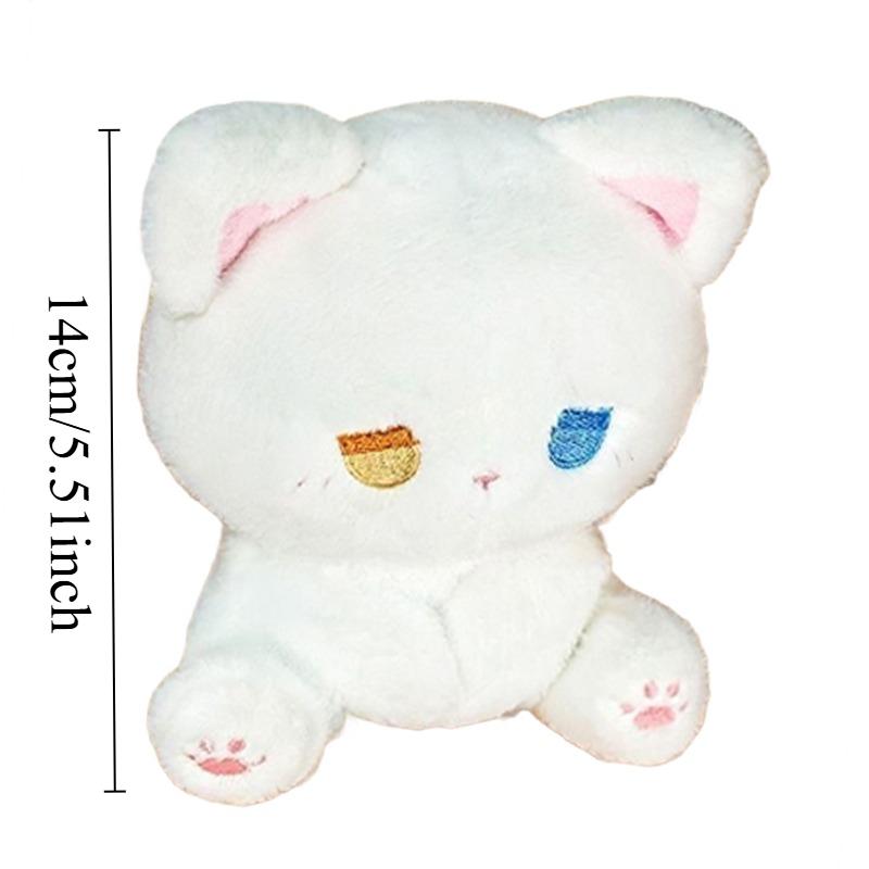 Cute Cat Plush Toy Emo Sad Fluffy White Black Kitten Soft Animal Stuffed Doll Cute Sleep Toys Birthday Valentine's Day Gift