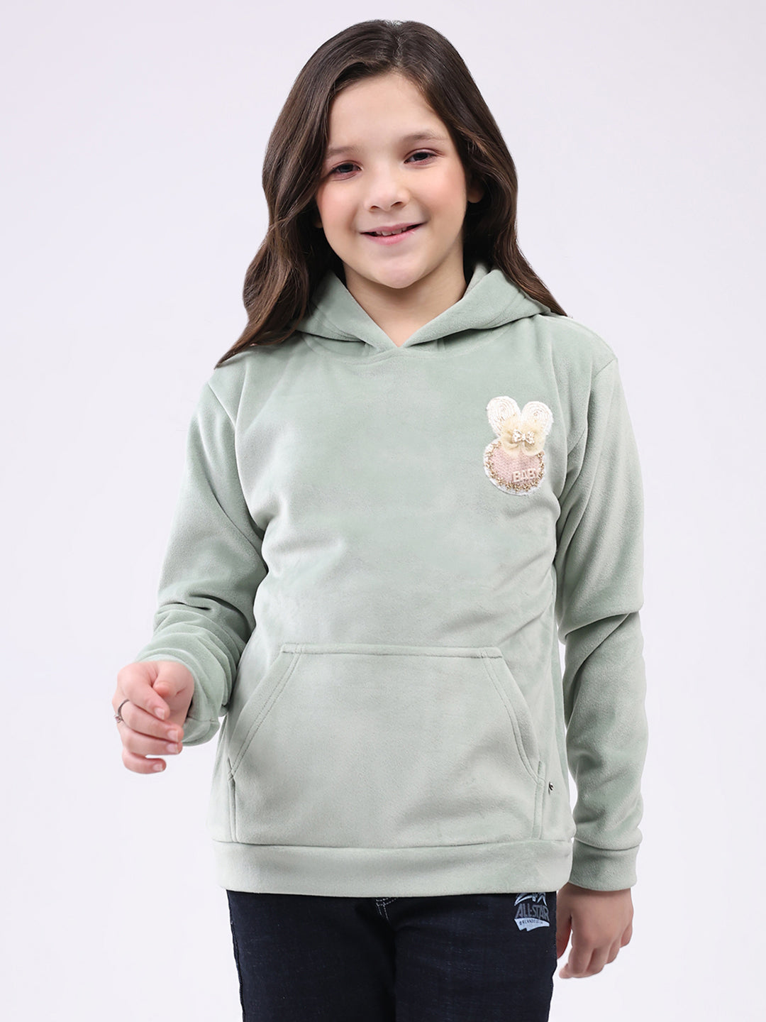 Monte Carlo Girl Regular Fit Light Green Sweatshirt 7-8 Years светло-зеленый