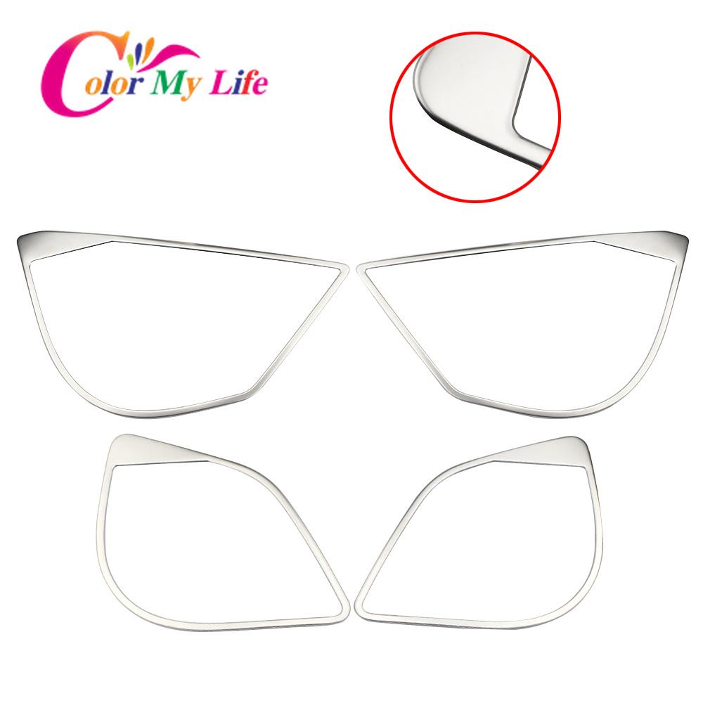 Color My Life Car Inner Door Audio Circle Trim for Toyota C-HR CHR 2016-2022 Stainless Steel Speaker Loudspeaker Frame