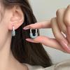 Korean U-Shaped Blue Zirconia Ear Cuff - Luxurious & Versatile Women's Earrings