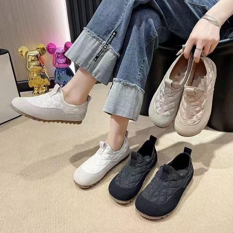 Comfortable shallow single shoes new spring retro soft-soled Doudou shoes grandma shoes