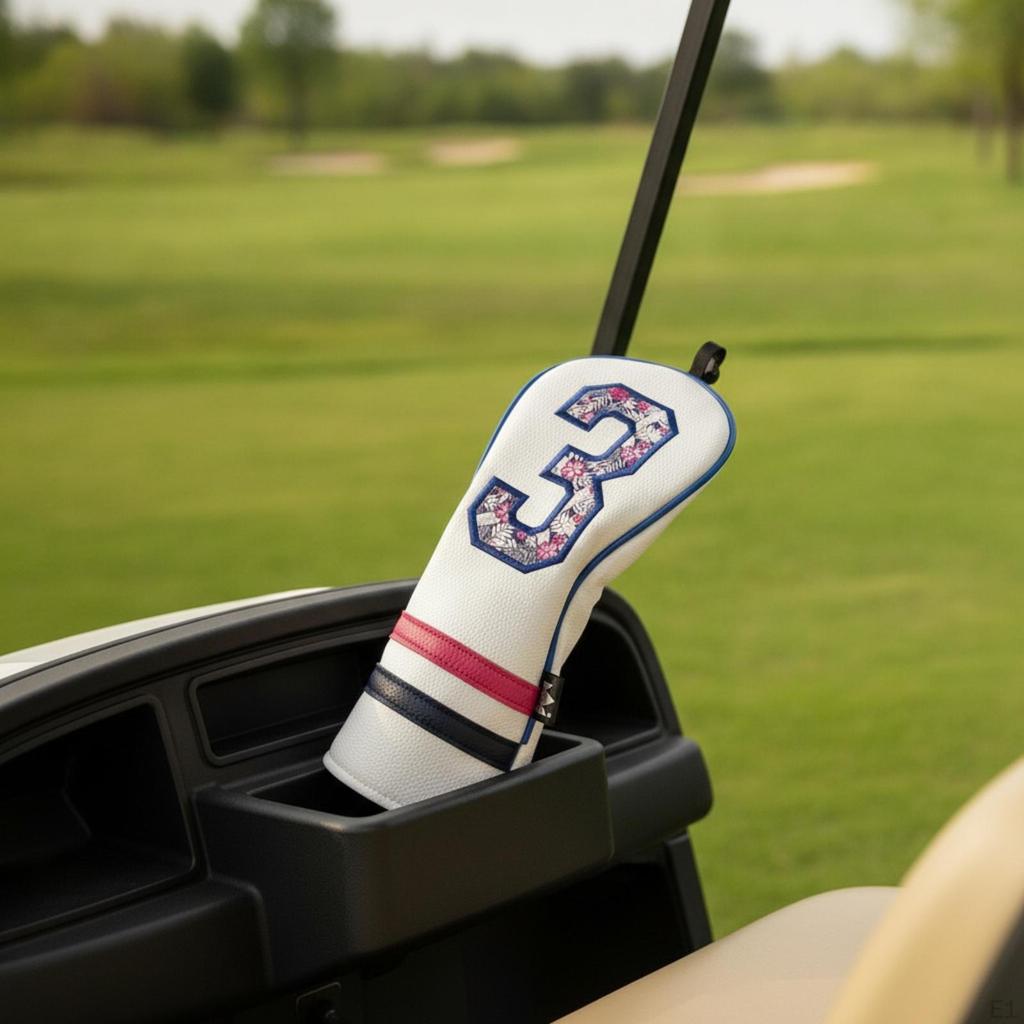Golf Club Headcover Embroidered Driver Cover with Numbers Textured for