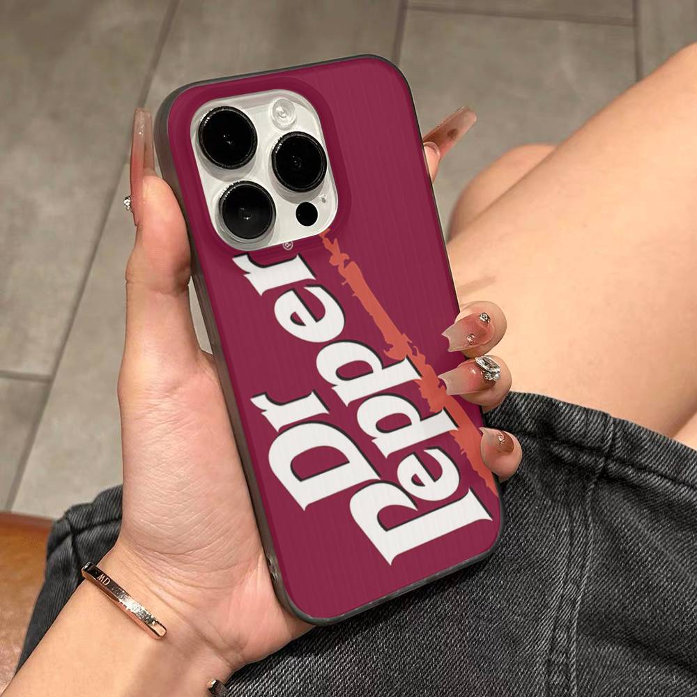 

D-Dr Pepper Anime Phone Case For IPhone 17 16 15 14 13 12 11 Corrugated Frosted Soft Cover Anti-Slip iPhone 12 pro
