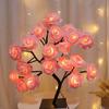 New Exquisite USB Powered Gorgeous Rose Flower Tree Lights with 24 LED Bulbs - Ideal Table Lamp Decoration for Christmas Parties