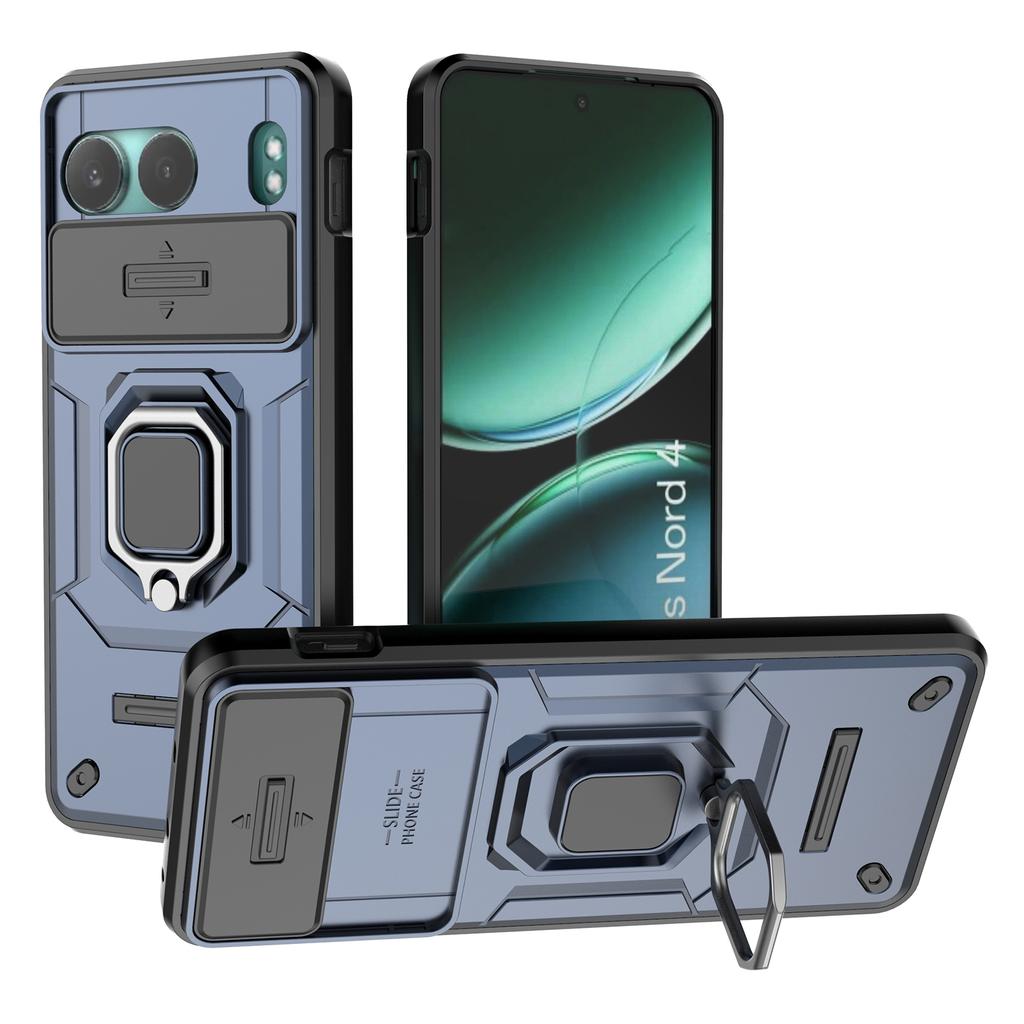 Für OnePlus Nord 4 Hülle PC+TPU Ständer Handyhülle mit Objektivabdeckung