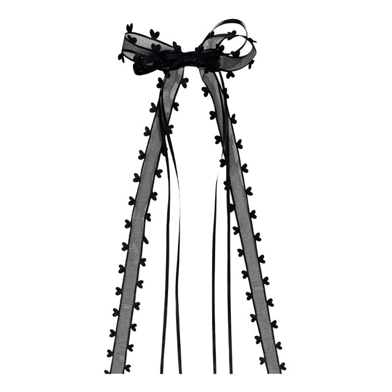 

Heart Trim Ribbon Bowknot Hair Clip for Women Hair Styling Accessory for Thin Hair French Hair Bows Lace Barrettes 1 чёрный