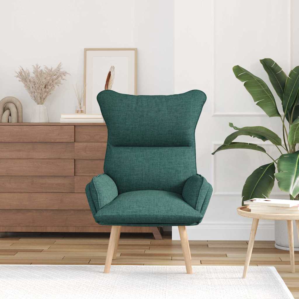 Armchair Dark Green 69 x 74 x 93 cm Fabric and Plywood