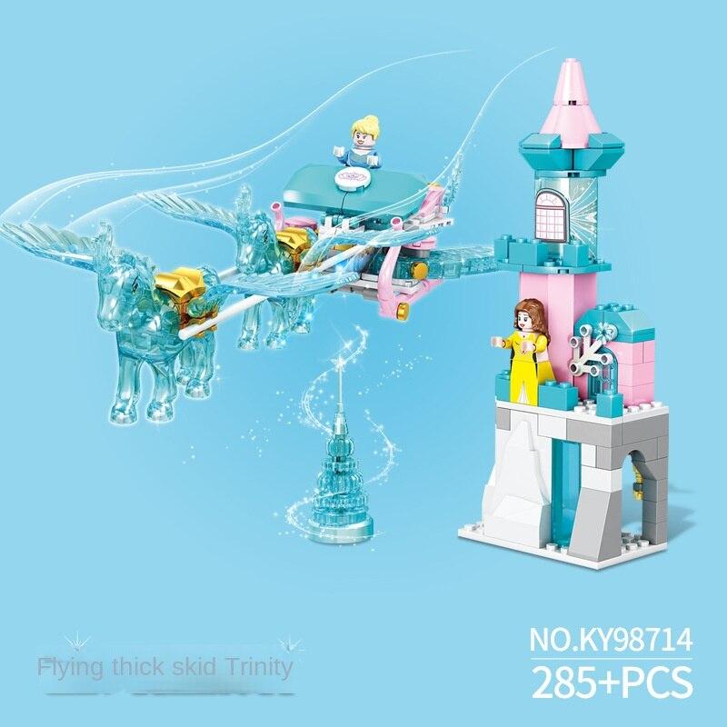 

KAZI Девушка Строительный Блок Принцесса Карета Замок Мечты Головоломка Сборка DIY Игрушка Свет