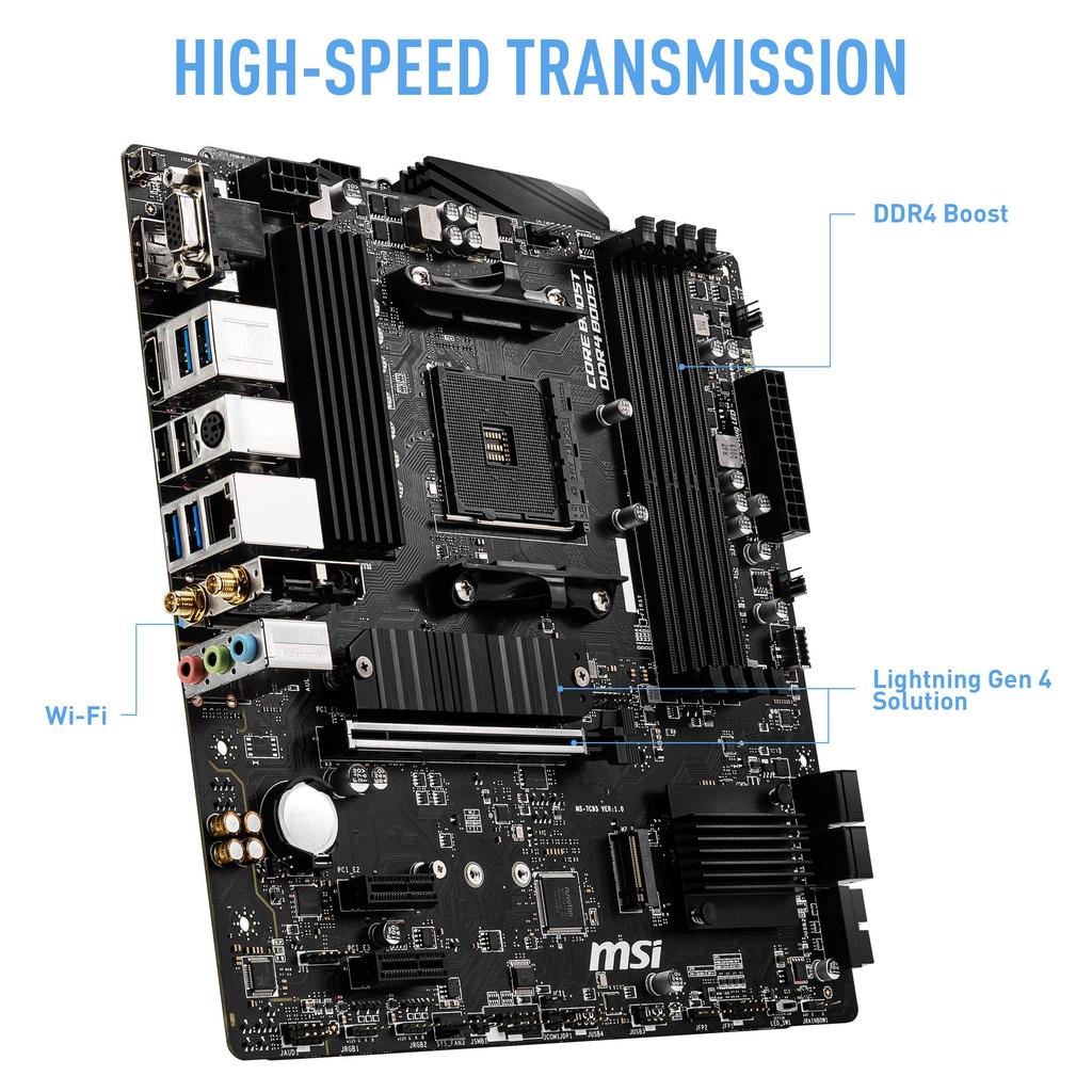 MSI B550M WiFi ProSeries AM4 DDR4 PCIe SATA USB Gen 1 PRO-VDH ?????? (AMD 4.0 6Gb/s M.2 3.2 Wi-Fi D-SUB/HDMI/DP Micro-ATX)