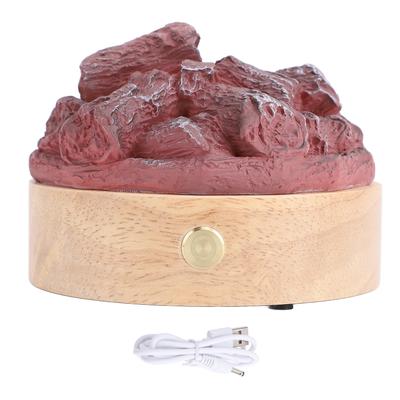 Lampe LED Flamme Artificielle Bois Résine Fonctionnant sur Piles Lampe Charbon de Bois Simulation Faux Feu de Camp Nuit