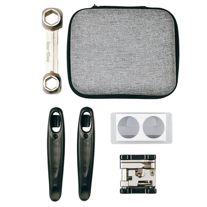 Mountain Bikes Fix Tool with Patches & Tire Levers Bicycles Tool Set Multifunctional Bikes Repair Tool with Storage Bag 1