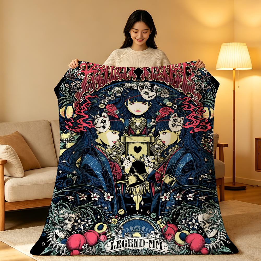 K-pop group B-Babymetal Throw High-Density Short Plush Blanket Soft Skin-Friendly for Sofa Nap Air-Conditioned Room