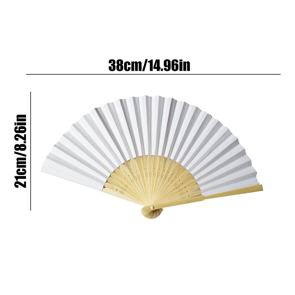 DIY Paper Wood Folding Fan Adults Children's Calligraphy Painting Practice Blank White Folding Fan Wedding Gifts