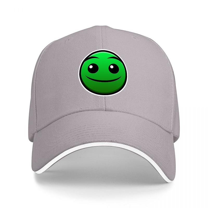 Green Smiley Face Baseball Cap Classic Black Hat with Fun Emoji Design for Casual Wear and Everyday Style