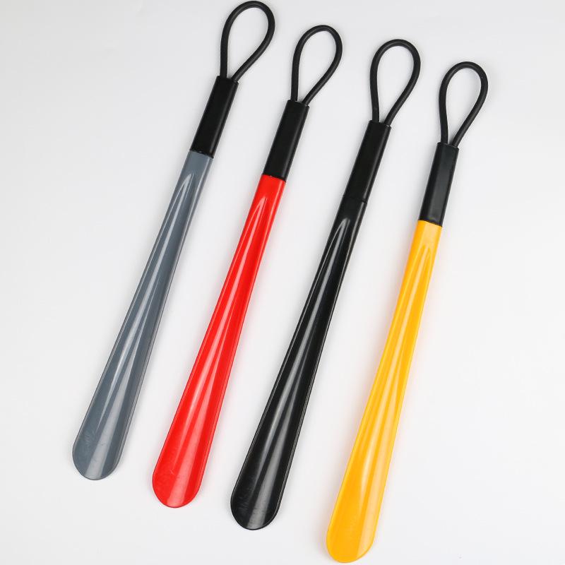 Z016 48cm Leather Cord Plastic Shoehorn - No Bend Shoe Helper