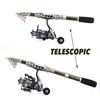 Telescopic Spinning Fishing Rod and Fishing Reel Combos Carbon Fiber Fishing Lures Fishing Line Set