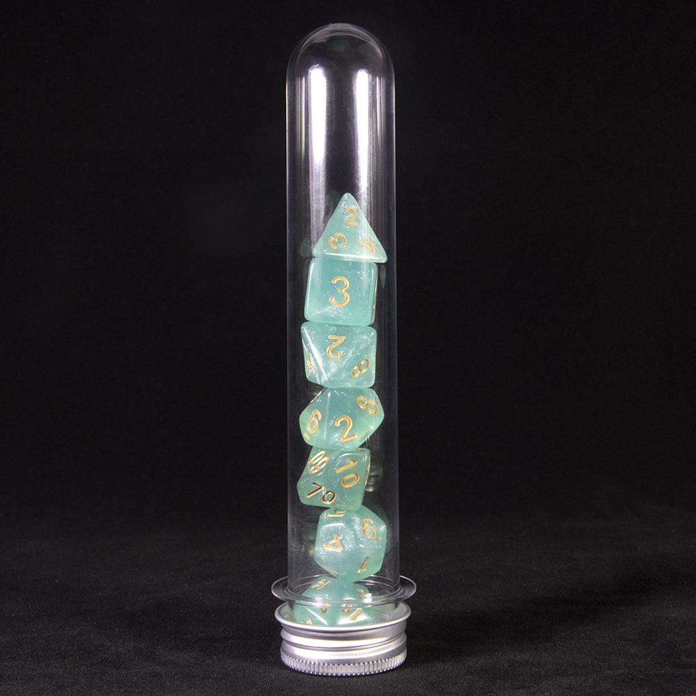 42pcs Polyhedral Digital Dice with Tube for Role Playing Games Glitter Board Game Dice