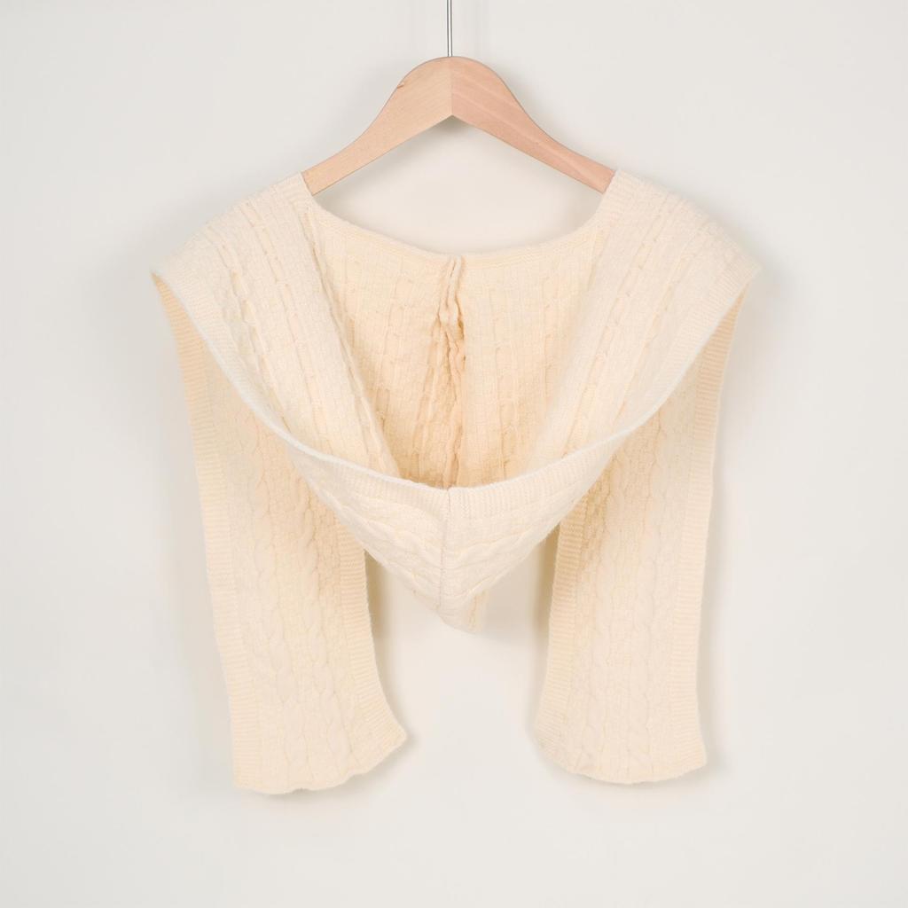 Women's Korean Knitted Hooded Shawl Vest - Casual Solid Color Layered Outerwear