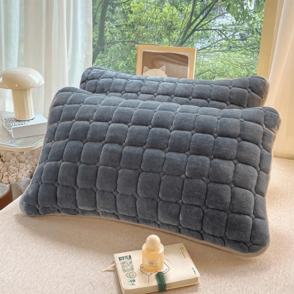 Warm Plaid Pillowcase Thickened Pillow Cover Modern Cushion Cover  Bedroom
