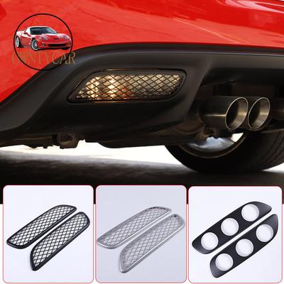 For Chevrolet Corvette C6 2005-2013 Stainless Steel Car Rear Fog Light Protection Mesh Cover Sticker Car Accessories