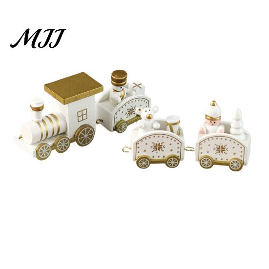Christmas Party Table Centerpieces Wooden Train Decoration, Painted Mini Ornament with Snowman Tree Reusable Holiday Decorations Bear, Tabletop Mantel