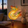 New Year Lantern Supplies Chinese Dragon Fish Kit, DIY Coloring Crafts for Mid-Autumn Portable Toy Festival, Handmade Handheld Wooden Assembly