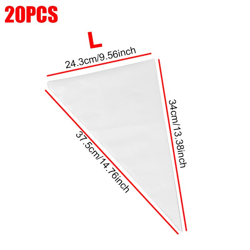 20PCS/Set Disposable Pastry Piping Bag Sleeve 3 Size Available Confectionery Decorating Cream Fondant Shaping Squeezing Tool ZYF