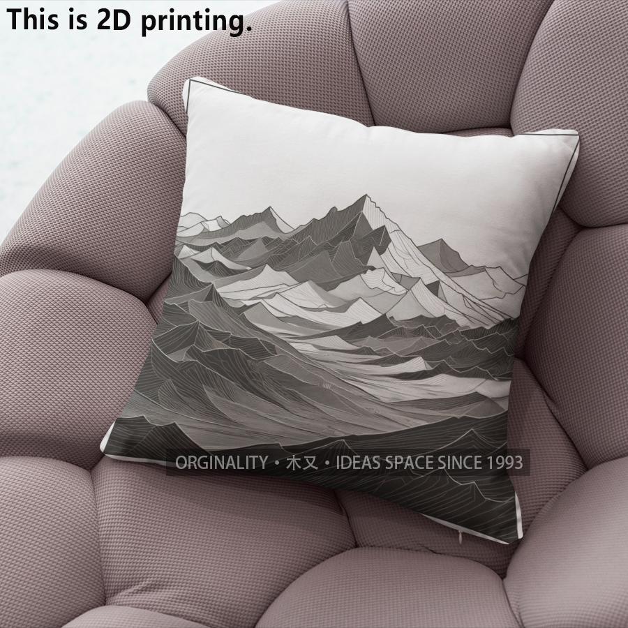 Line Art Mountain Throw Pillow Covers Pattern Cushion Cover Suitable For Sofa Bedroom Car Pillow Cover