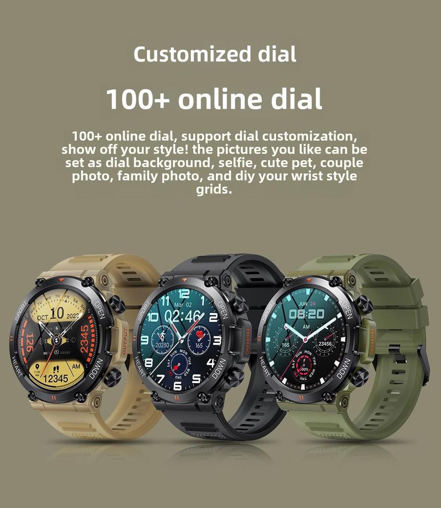 K56PRO Smartwatch: Wodoodporny, Połączenia Bluetooth, Muzyka, Pogoda, Monitorowanie Tętna, Ciśnienia Krwi i Natlenienia Krwi.