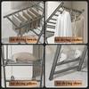 Foldable Drying Rack Floor Standing Balcony Clothes Rack Indoor Drying Hanger Large Capacity Save Space Foldable Clothes Hanger