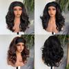 Skiphair Kinky Straight Yaki Textur Synthetische Stirnband-Perücken Hitzebeständige Faser Kleberlos 150% Dichte Elastisches Netz
