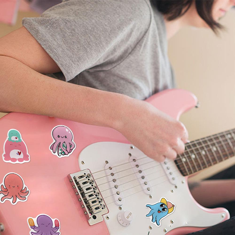 50 Cute Animal Octopus Stickers Luggage Motorcycle Trolley Case Notebook Waterproof Stickers