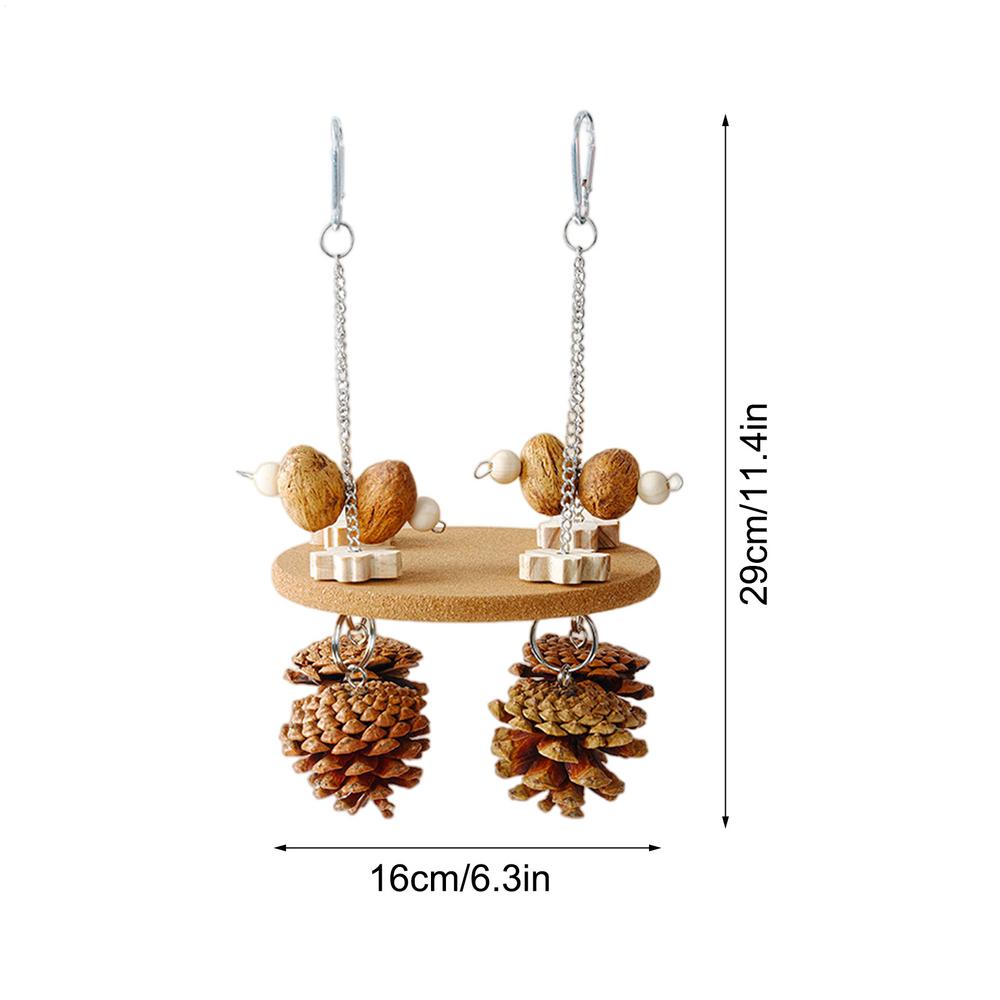 Cockatiel Toys Interactive Natural Funny Chew Swing Foraging Toys Bird Cage Accessories For Budgerigar Canary Conure Macaw