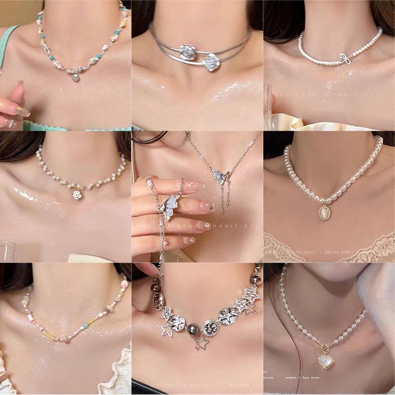 

Elegant Pearl Butterfly Necklace: Women s Trendy Clavicle Chain - Luxurious, Versatile, and Exquisite Jewelry Accessory X1526 - Thick Pearl Butterfly Necklace