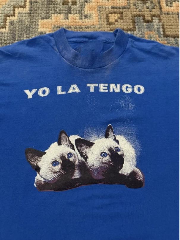 Yo La Tengo 90s Cat Tour Short Sleeve Blue T-shirt L