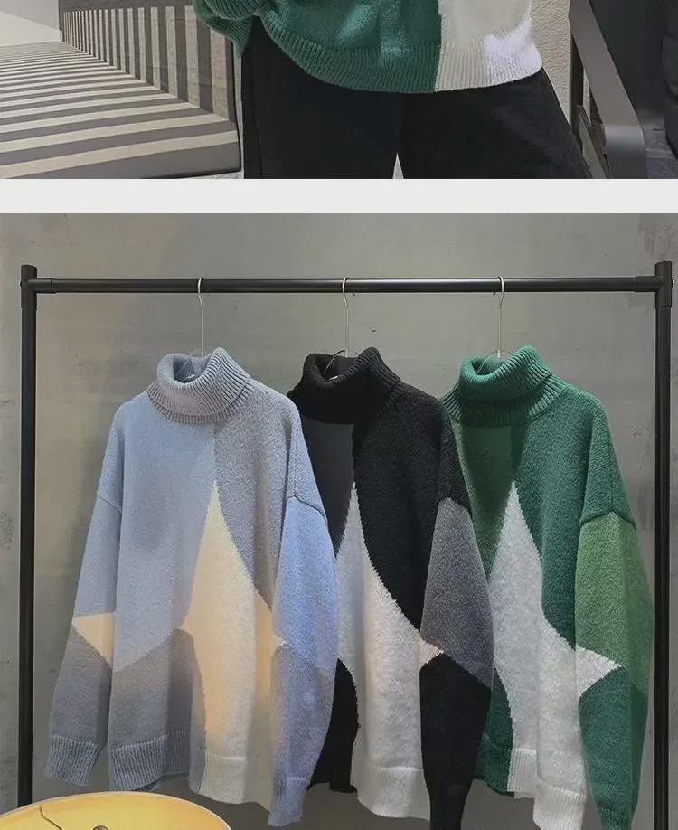 2022 Men's Trendy Loose Knit Turtleneck Sweater – Casual Unisex Winter Style